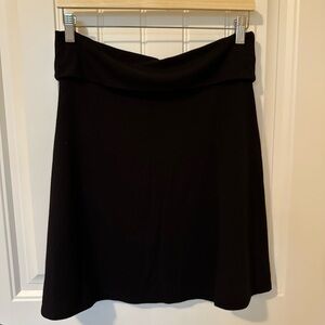 Old Navy Classic Black A-Line Skirt with Fold-Over Waist